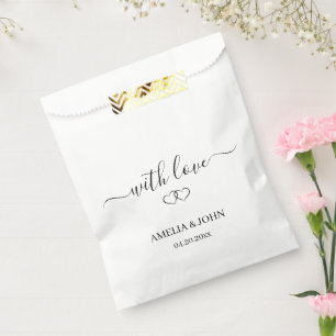 Elegant "With Love" Personalized Wedding Favour Bag