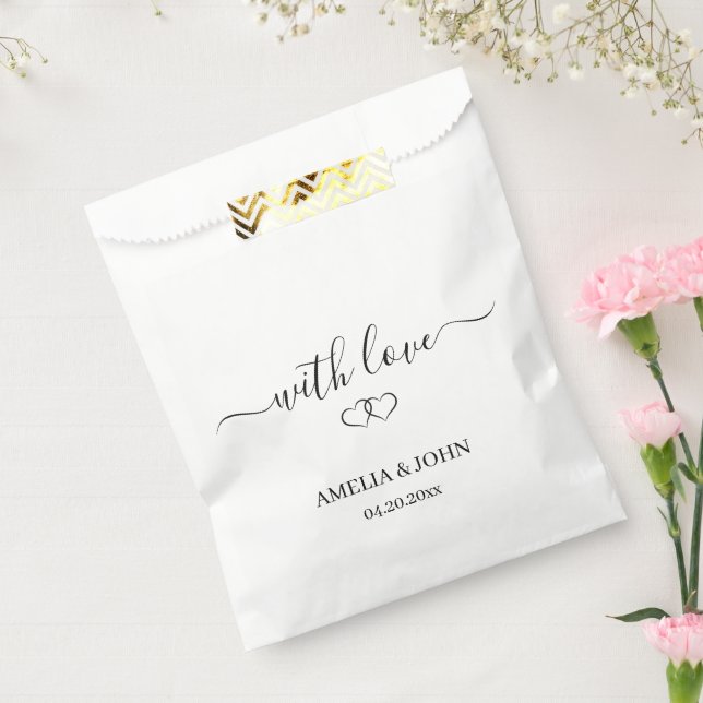 Elegant "With Love" Personalized Wedding Favour Bag (Sealed)