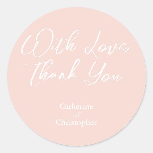 Elegant "With Love, Thank You" Sticker (Front)