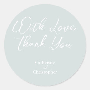 Elegant "With Love, Thank You" Sticker