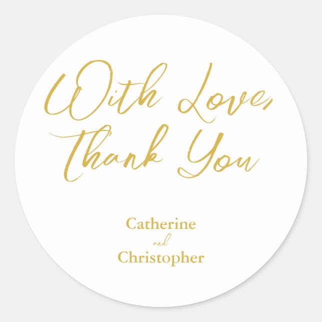 Elegant "With Love, Thank You" Sticker (Front)