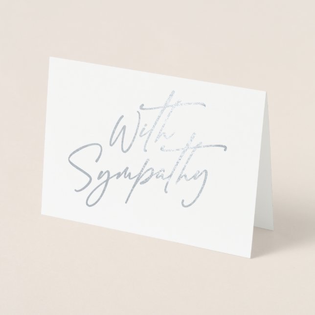 Elegant With Sympathy script Foil Card (Front)