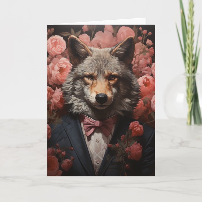 Elegant Wolf All Occasions Card (Front)