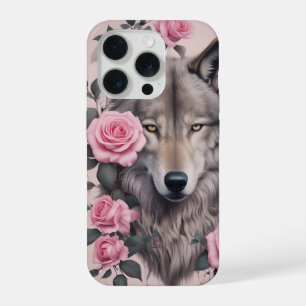 Elegant Wolf and Rose  iPhone 15 Pro Case