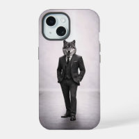 Elegant Wolf in Classic Suit Portrait