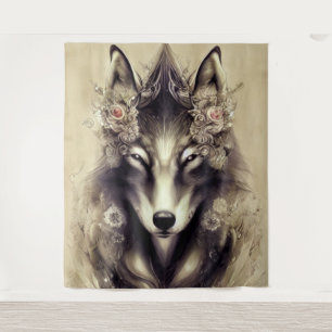 Elegant Wolf Tapestry