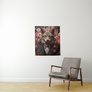 Elegant Wolf Tapestry