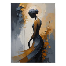 Elegant Woman Abstract Wall Art