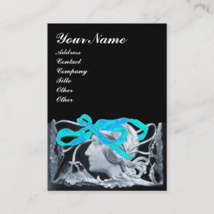 ELEGANT WOMAN BEAUTY JEWEL /LADY,BLUE BOW,FLOWERS BUSINESS CARD