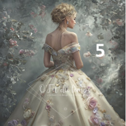 Elegant Woman in Opulent Ball Gown  Tissue Paper