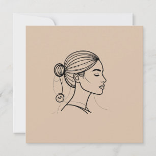 Elegant Woman Line Art Card
