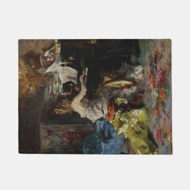 Elegant Woman Playing the Piano (Giovanni Boldini) Doormat (Front)