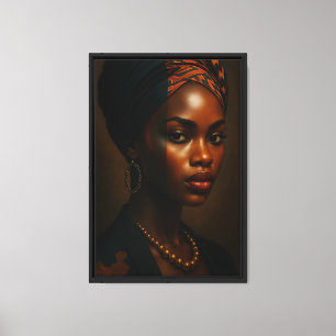 Elegant Woman Portrait Canvas Art Print
