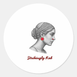 Elegant Woman Portrait Classic Round Sticker