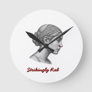 Elegant Woman Portrait Round Clock