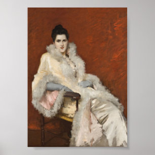 Elegant Woman Portrait Vintage Wall Art