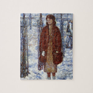 Elegant Woman (Snowy Winter of 1918 in New York) Jigsaw Puzzle