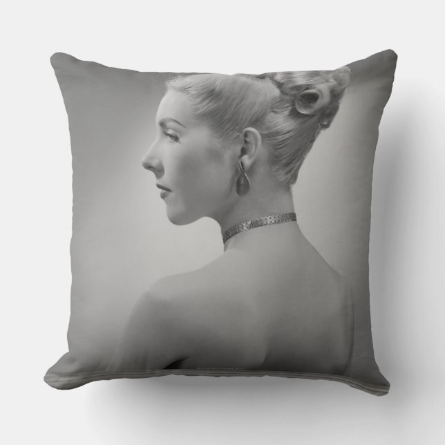 Elegant Woman Throw Pillow (Front)