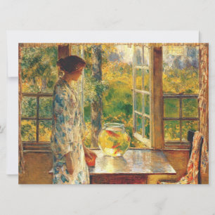 Elegant Woman with a Goldfish Bowl (Childe Hassam)