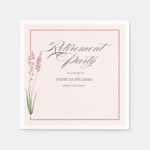Elegant Womans Pastel Wildflower Retirement Party Napkin