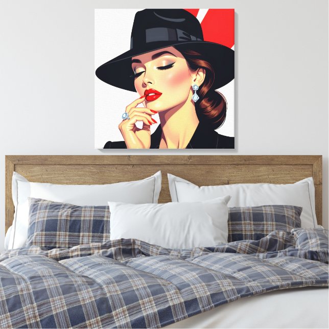 Elegant Women Canvas Print (Insitu(Bedroom))