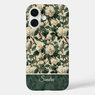 Elegant Women Gift Gardenias Floral Custom iPhone 16 Case