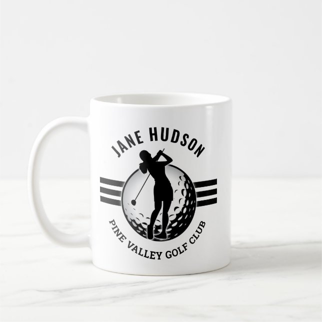 Elegant Women Golfer Design Coffee Mug (Left)