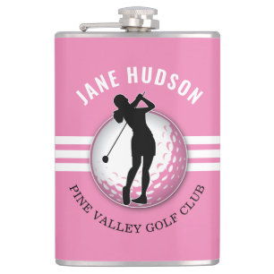 Elegant Women Golfer Design Hip Flask