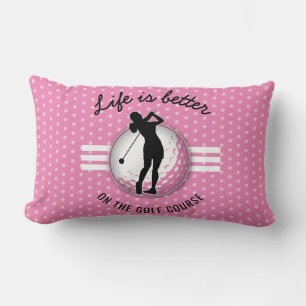 Elegant Women Golfer Design Lumbar Pillow
