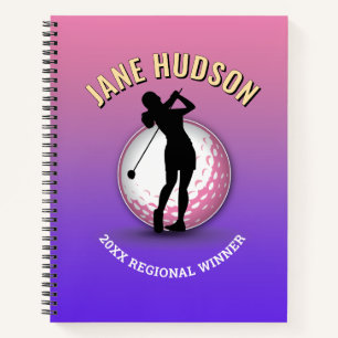 Elegant Women Golfer Design Notebook