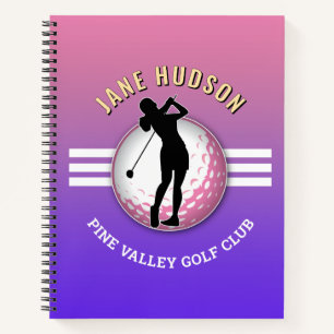 Elegant Women Golfer Design Notebook