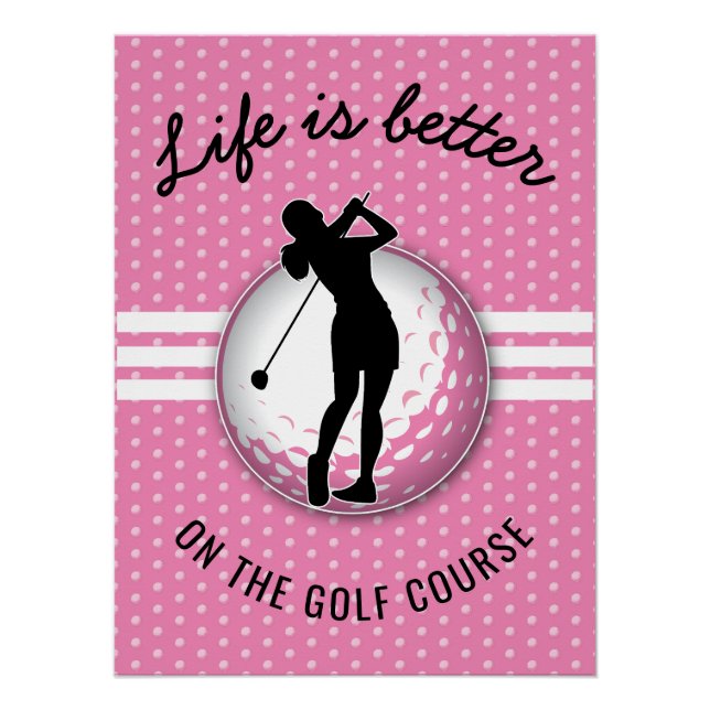 Elegant Women Golfer Design Poster (Front)
