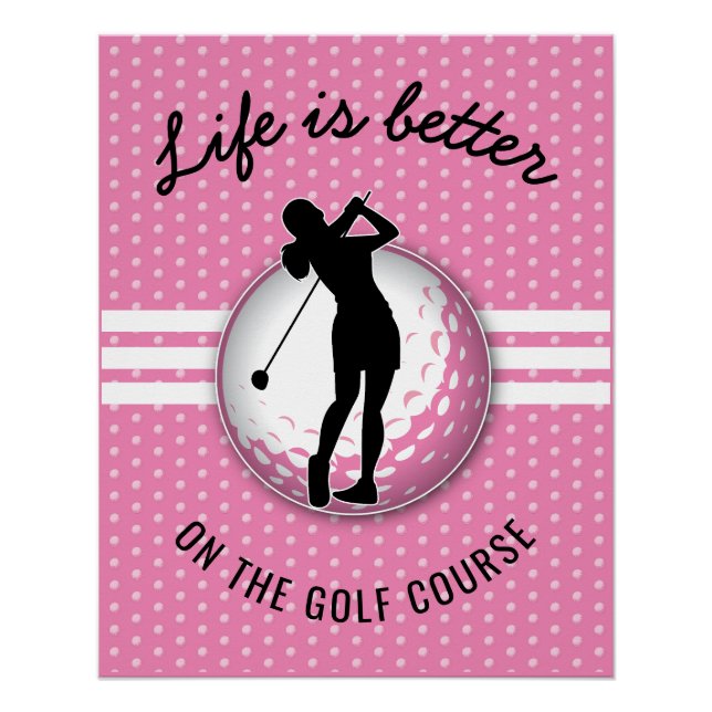 Elegant Women Golfer Design Poster (Front)