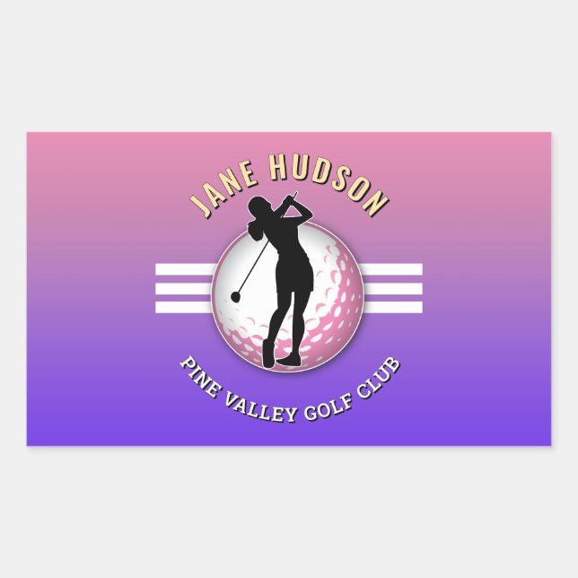 Elegant Women Golfer Design Sticker (Front)