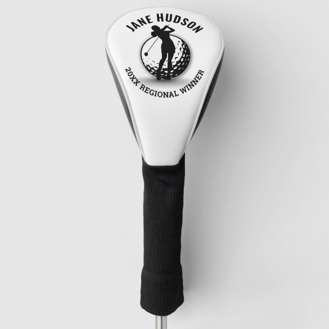 Elegant Women Golfer Monogram  Design Golf Head Cover (Front)