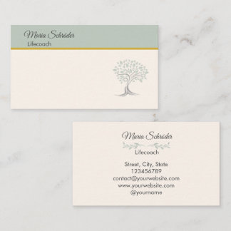 Elegant women's business card with tree of life