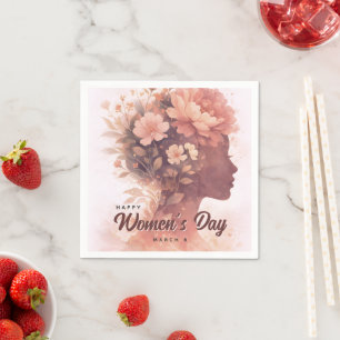 Elegant Women's Day Celebration Floral March 8 Napkin