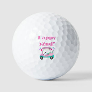 Elegant Women's Golf Party Cart 52nd Birthday Balls