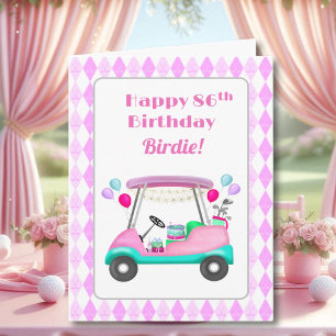 Elegant Women's Golf Party Cart 86th Birthday   Card