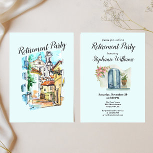 Elegant Womens Retirement Mediterranean Village  Invitation