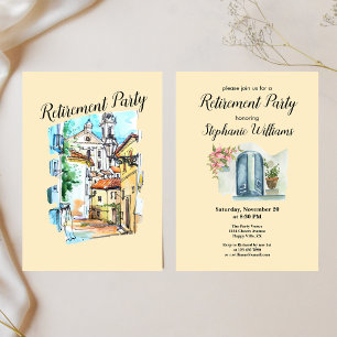 Elegant Womens Retirement Mediterranean Village  Invitation