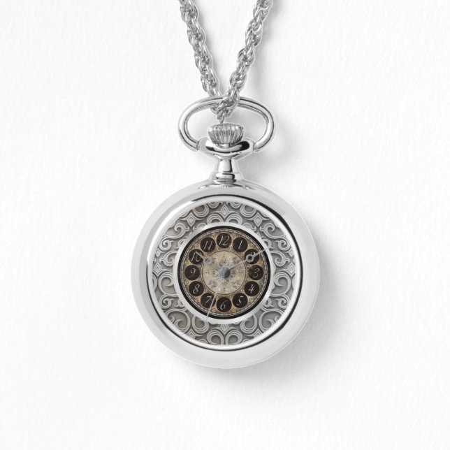elegant women's silver wraparound watch (Front)