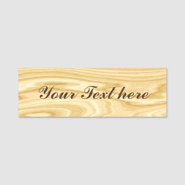 Elegant Wood 3 Name Tag (Front)