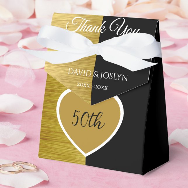 Elegant Wood 50th Wedding Anniversary Favor Box (Wedding)