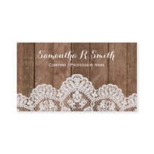 Elegant Wood and Lace Business Card