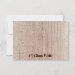 Elegant Wood Board Plank Look Handwritten Script Card