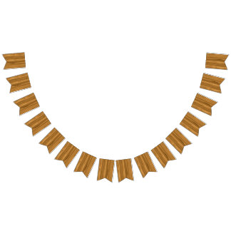 Elegant Wood grain style Bunting Flags