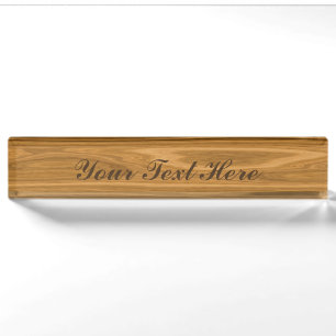 Elegant Wood grain style Nameplate