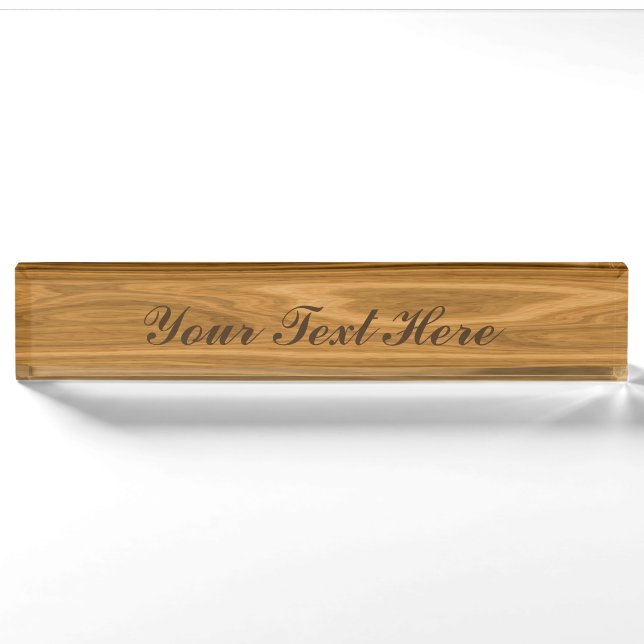 Elegant Wood grain style Nameplate (Front)