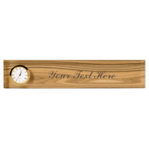Elegant Wood grain style Nameplate